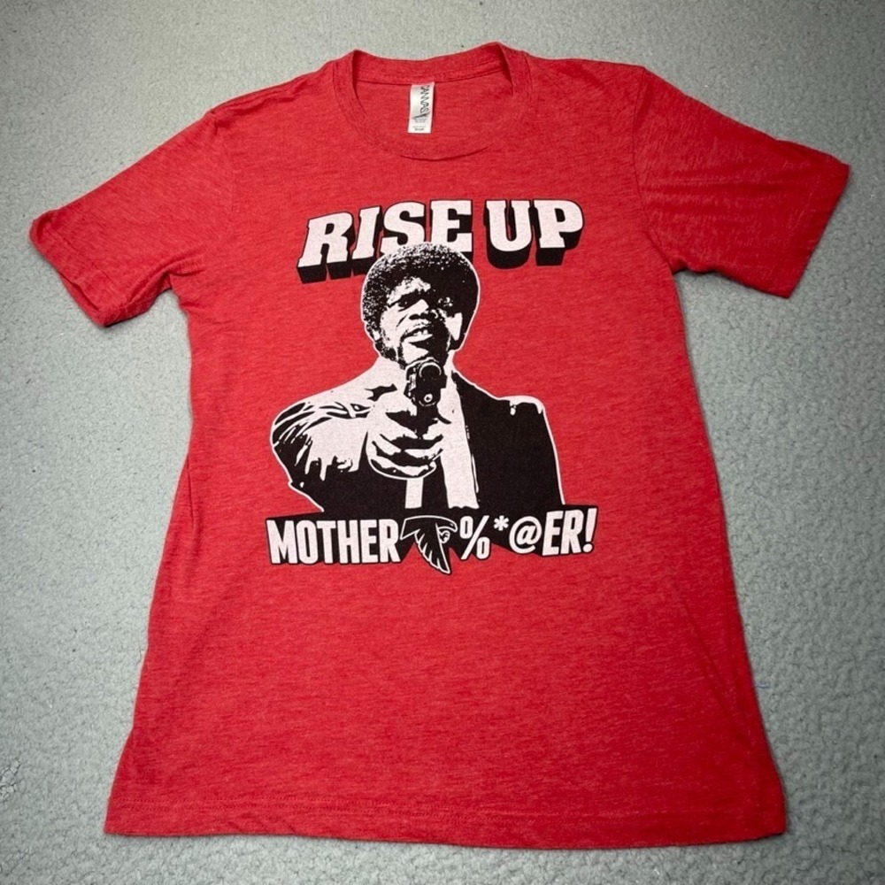 Atlanta Falcons Football Shirt Womens Small Red Rise Up Mother Pulp Fiction‎